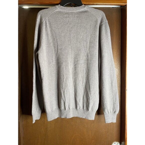 Black Brown 1826 Mens Sweater tan beige Merino Wool Knit Pullover Crewneck Sz L - Picture 7 of 7